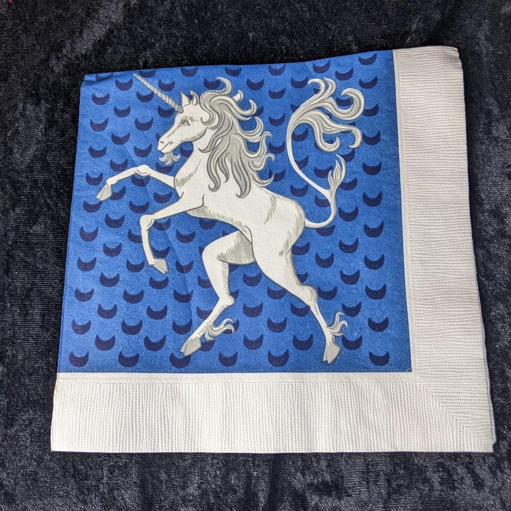 1 Vintage Unicorn Fantasy Gordon Fraser large napkin for decoupage